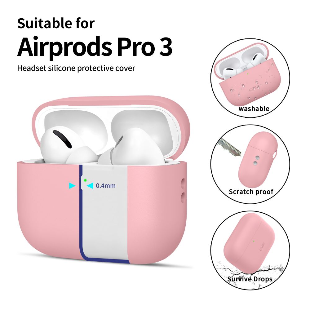 Tech-Protect Tech-Protect AirPods Pro 3 Skal Silicone Dusty Pink - Teknikhallen.se