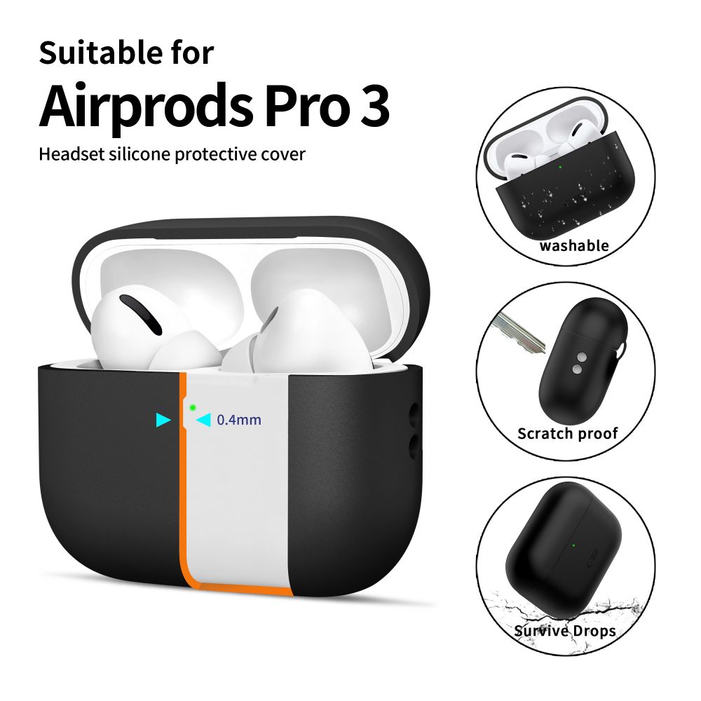 Tech-Protect Tech-Protect AirPods Pro 3 Skal Silicone Svart - Teknikhallen.se