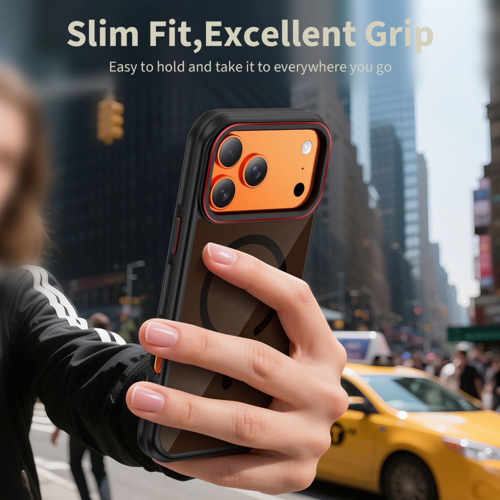 Tech-Protect Tech-Protect iPhone 17 Pro Max Skal MagSafe MagHybrid Svart/Röd - Teknikhallen.se