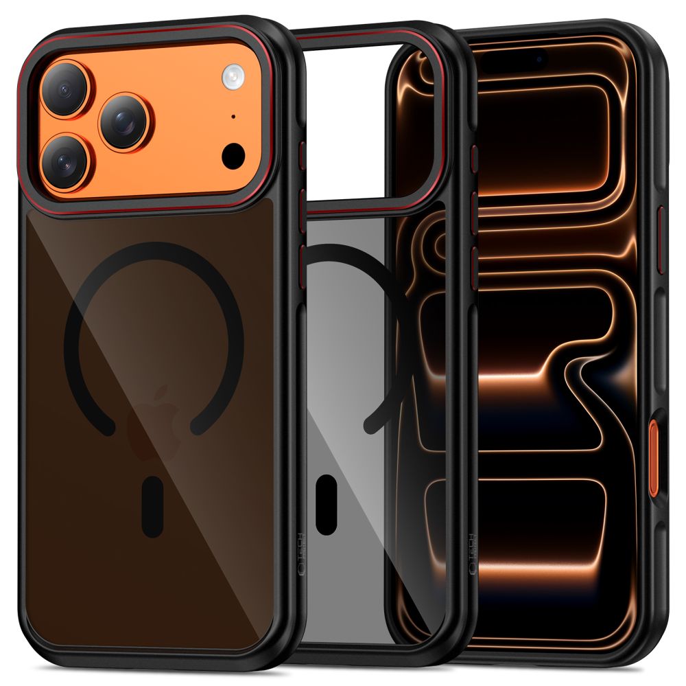 Tech-Protect Tech-Protect iPhone 17 Pro Skal MagSafe MagHybrid Svart/Röd - Teknikhallen.se