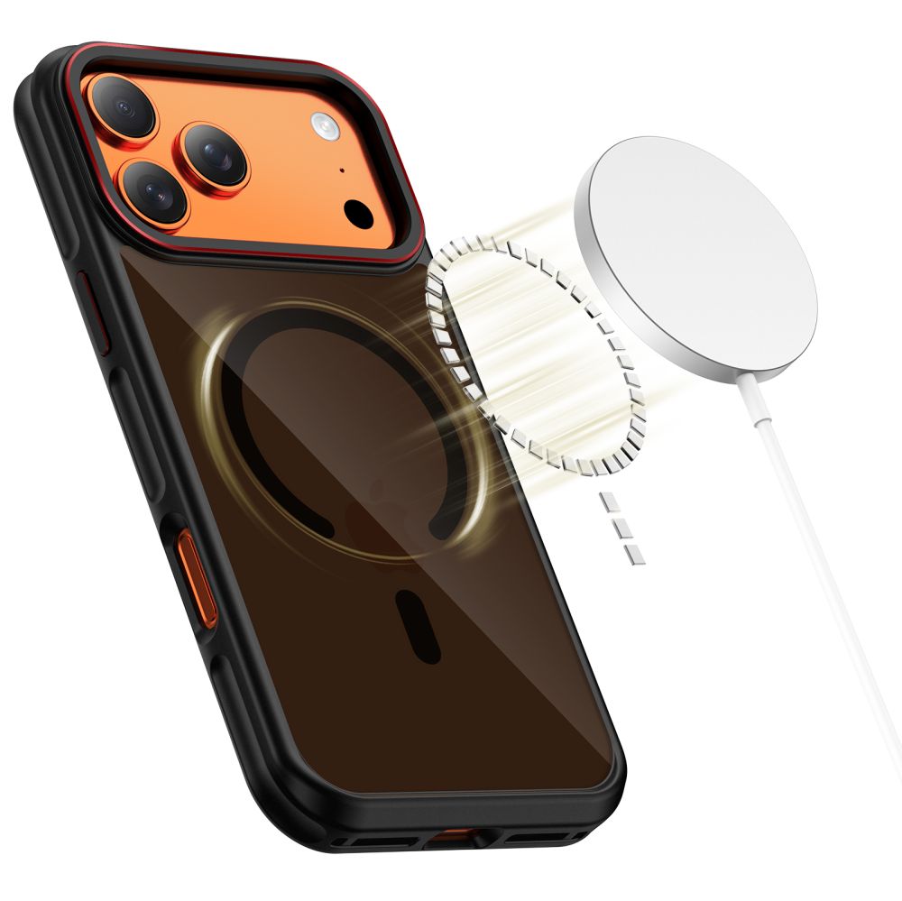 Tech-Protect Tech-Protect iPhone 17 Pro Skal MagSafe MagHybrid Svart/Röd - Teknikhallen.se