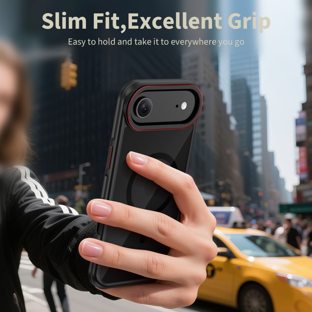 Tech-Protect Tech-Protect iPhone Air Skal MagSafe MagHybrid Svart/Röd - Teknikhallen.se