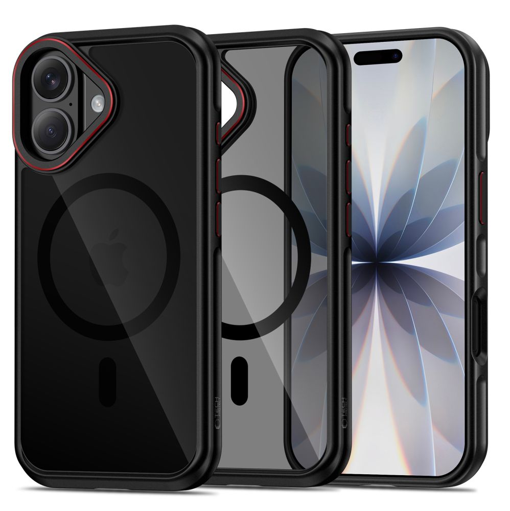 Tech-Protect Tech-Protect iPhone 17 Skal MagSafe MagHybrid Svart/Röd - Teknikhallen.se