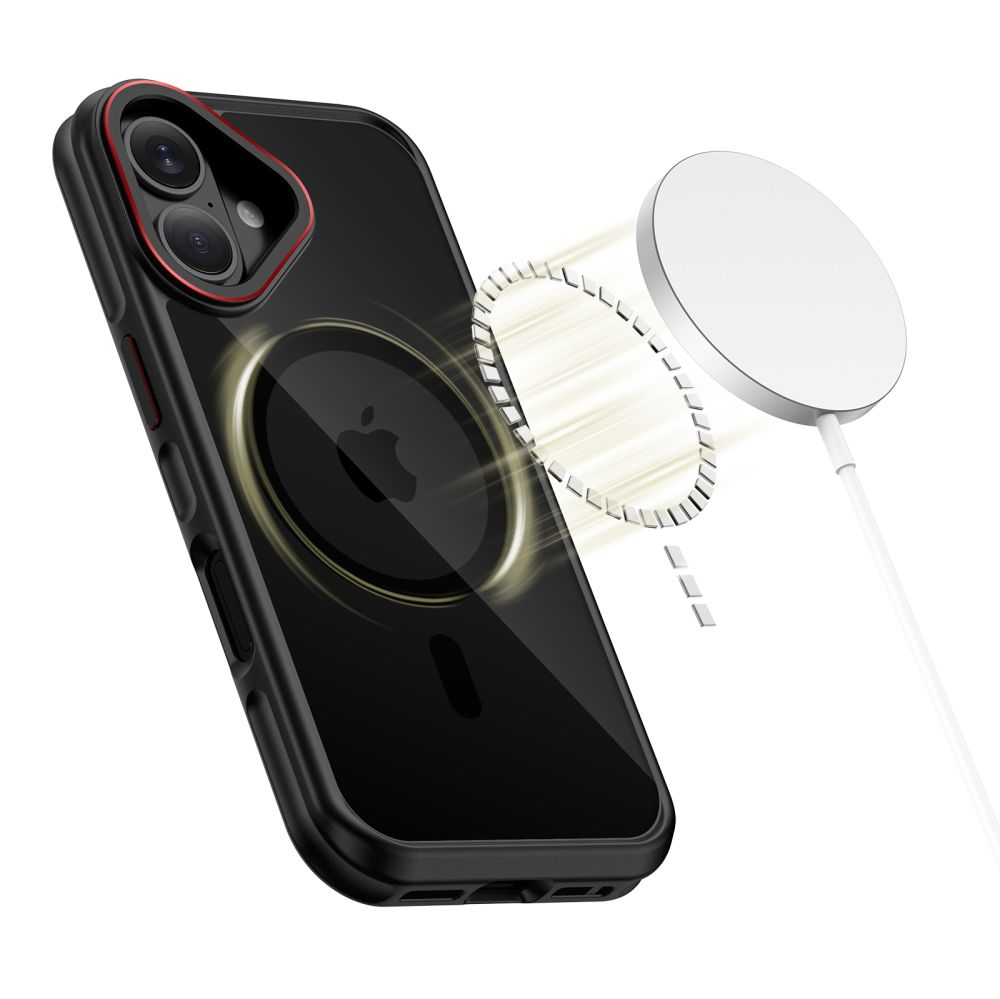 Tech-Protect Tech-Protect iPhone 17 Skal MagSafe MagHybrid Svart/Röd - Teknikhallen.se