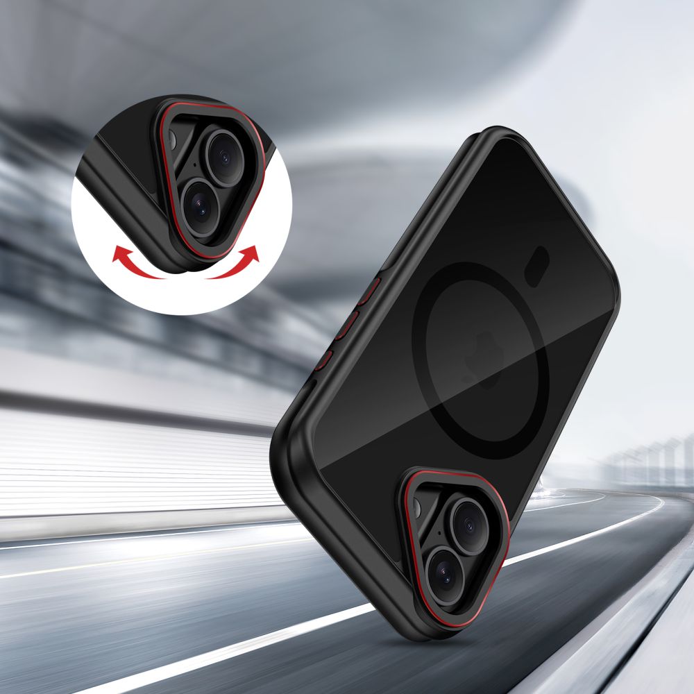 Tech-Protect Tech-Protect iPhone 17 Skal MagSafe MagHybrid Svart/Röd - Teknikhallen.se