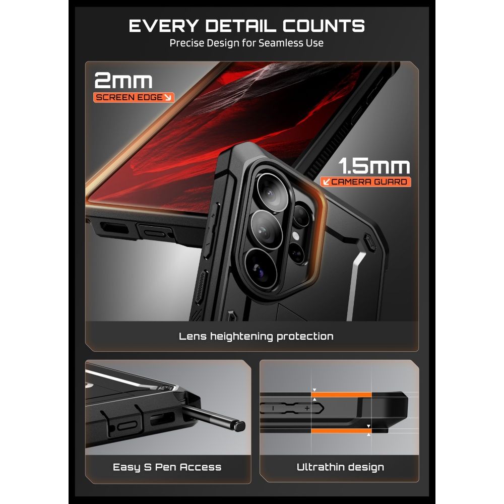 Supcase Supcase Galaxy S26 Ultra Skal Unicorn Beetle Inkl. 2-PACK Skärmskydd - Teknikhallen.se