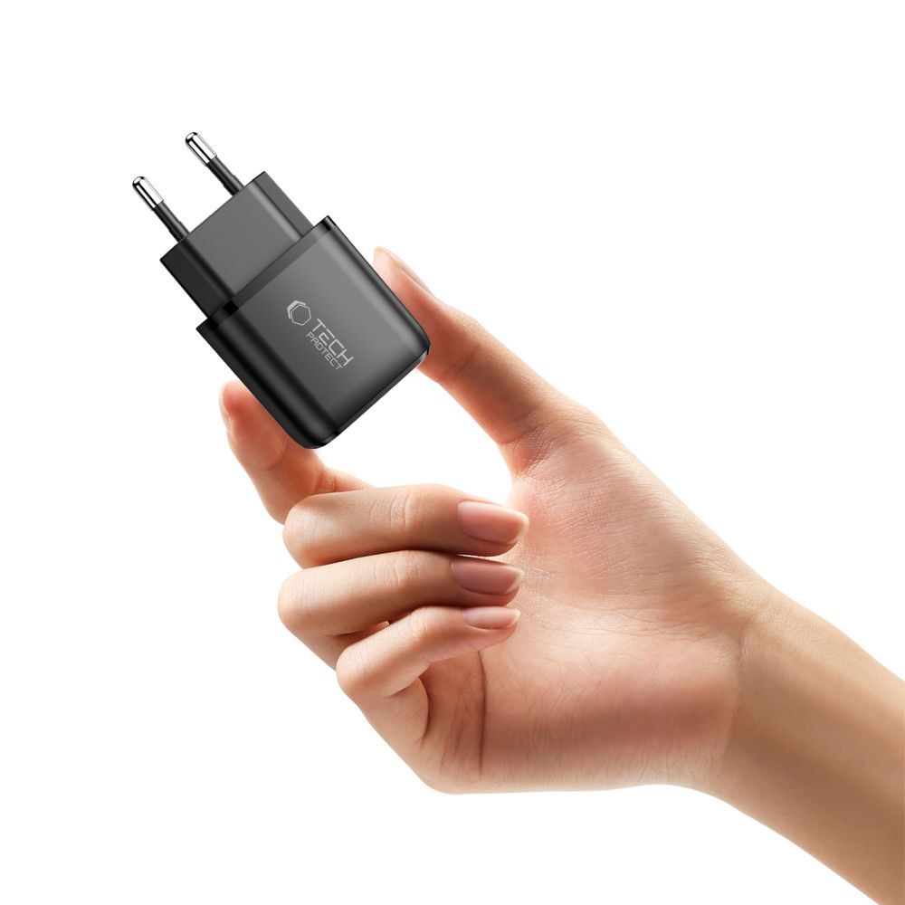 Tech-Protect Tech-Protect 45W PD QC3.0 Väggladdare USB-C / USB-A Svart - Teknikhallen.se