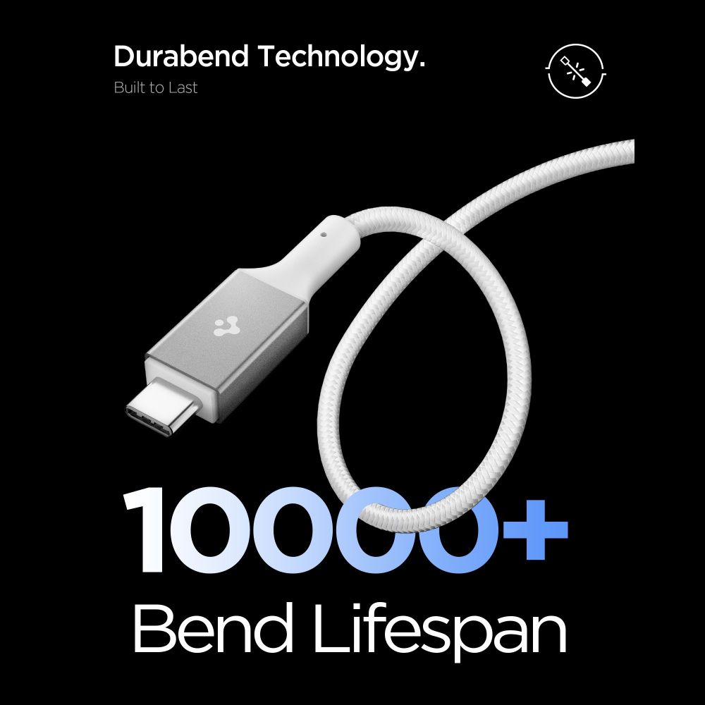 Spigen Spigen 1.5m 100W USB-C - USB-C Kabel Vit - Teknikhallen.se