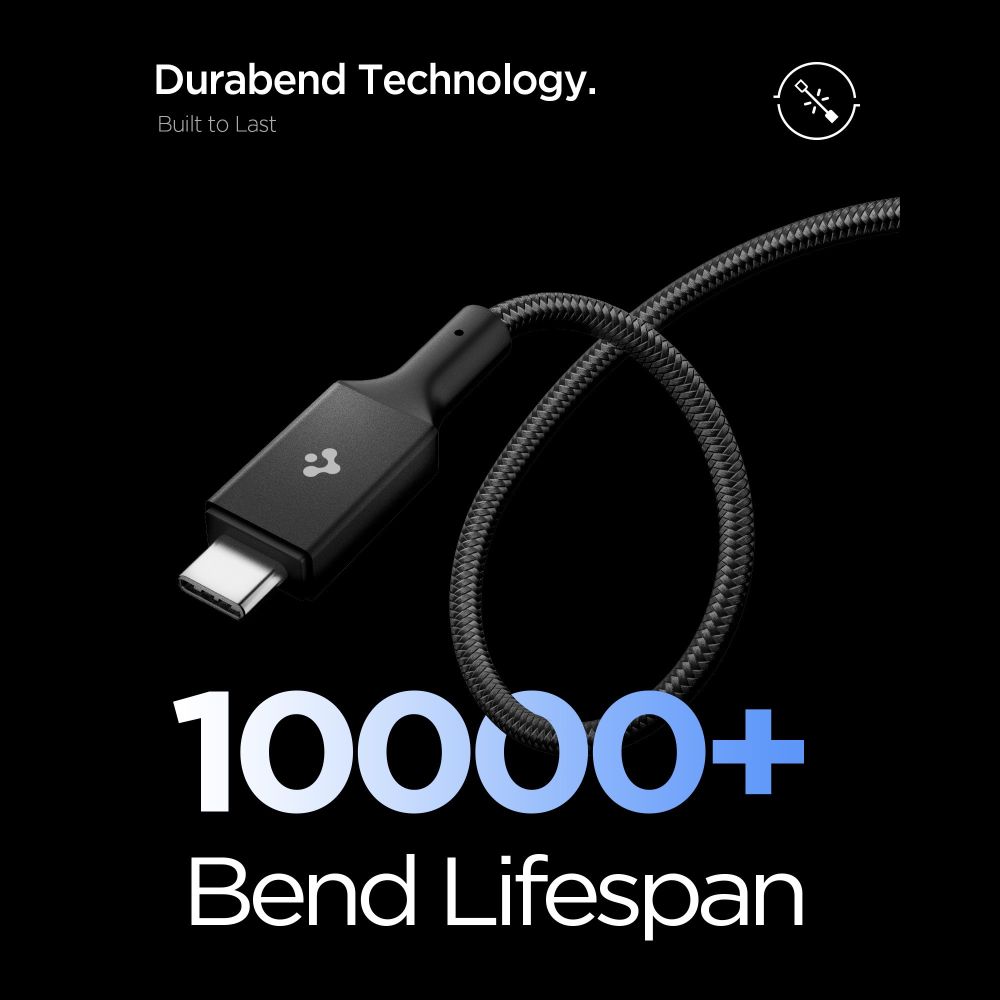 Spigen Spigen 1.5m 240W USB-C - USB-C Kabel Svart - Teknikhallen.se