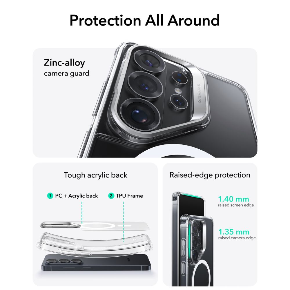 ESR ESR Galaxy S26 Ultra Skal MagSafe Classic Hybrid Kickstand Transparent - Teknikhallen.se