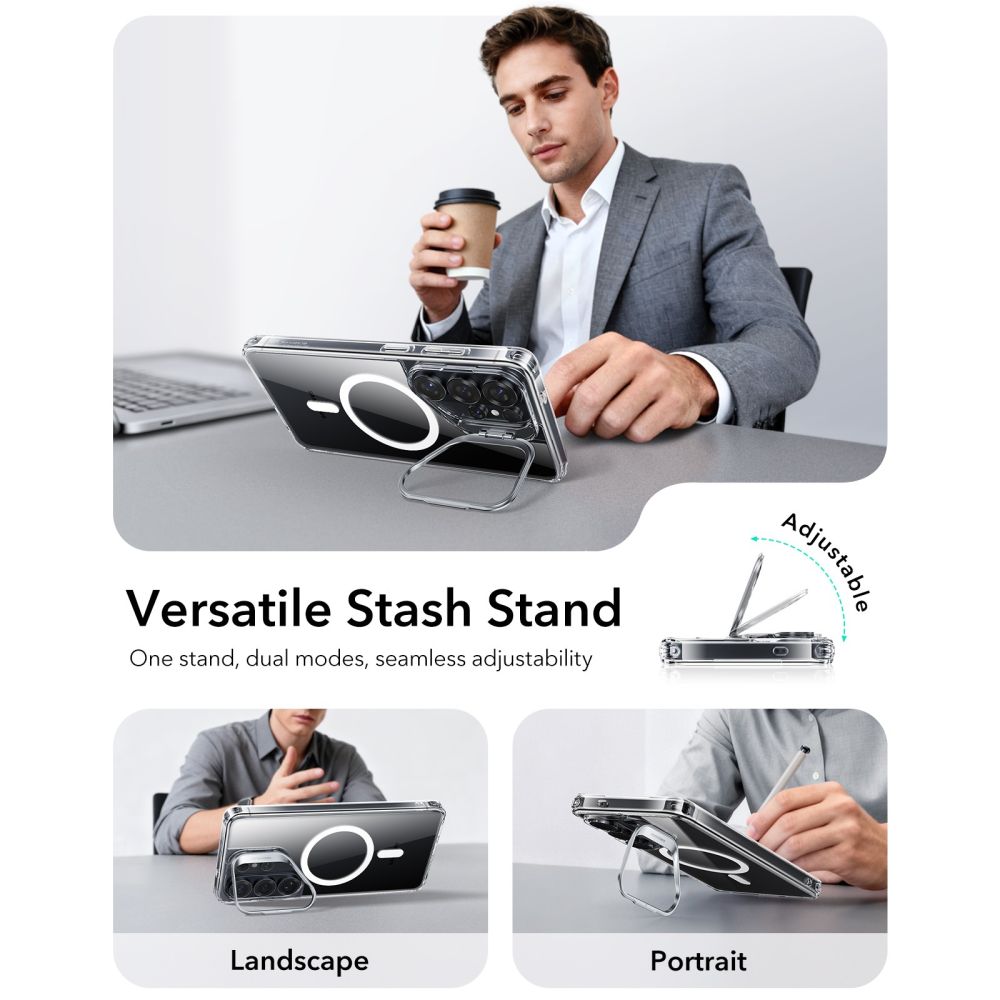 ESR ESR Galaxy S26 Ultra Skal MagSafe Classic Hybrid Kickstand Transparent - Teknikhallen.se