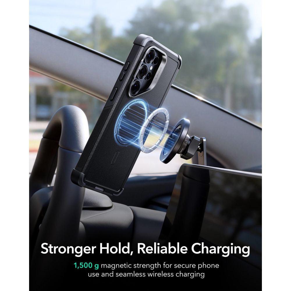 ESR ESR Samsung Galaxy S26 Ultra Skal MagSafe CyberTough Kickstand Svart - Teknikhallen.se