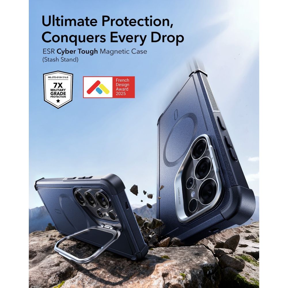 ESR ESR Samsung Galaxy S26 Ultra Skal MagSafe CyberTough Kickstand Svart - Teknikhallen.se