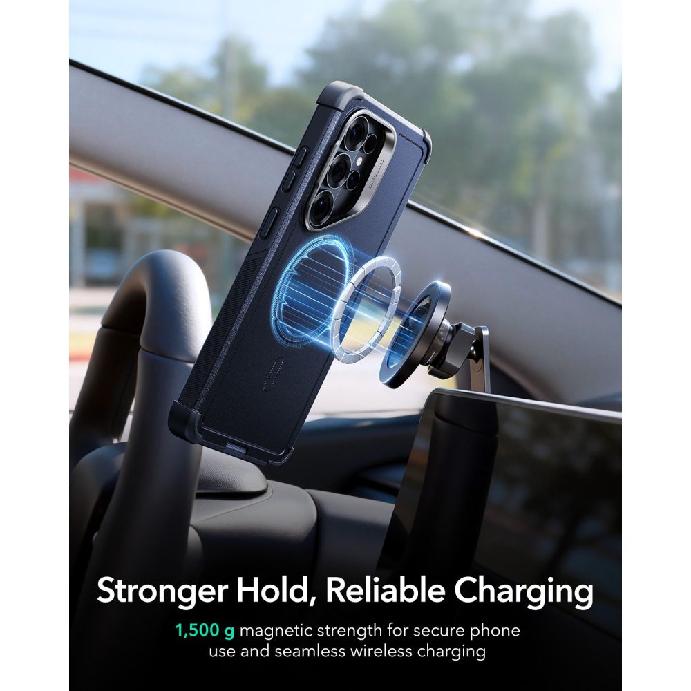 ESR ESR Samsung Galaxy S26 Ultra Skal MagSafe CyberTough Kickstand Blå - Teknikhallen.se