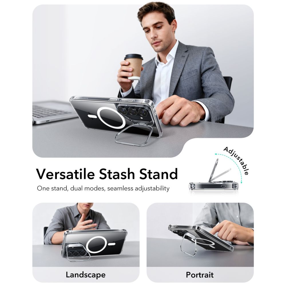 ESR ESR Galaxy S26 Skal MagSafe Classic Hybrid Kickstand Transparent - Teknikhallen.se