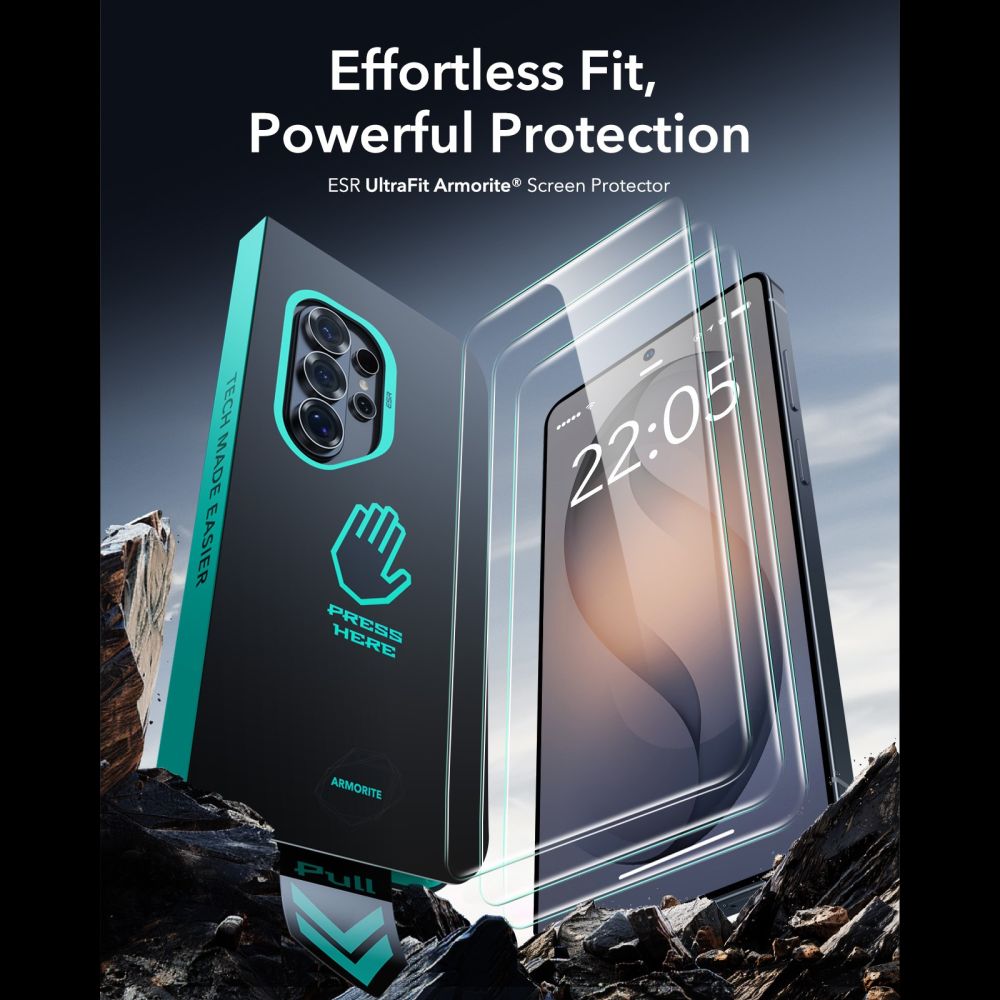 ESR ESR Galaxy S26 Ultra 2-PACK Skärmskydd UltraFit Armorite Pro Härdat Glas - Teknikhallen.se