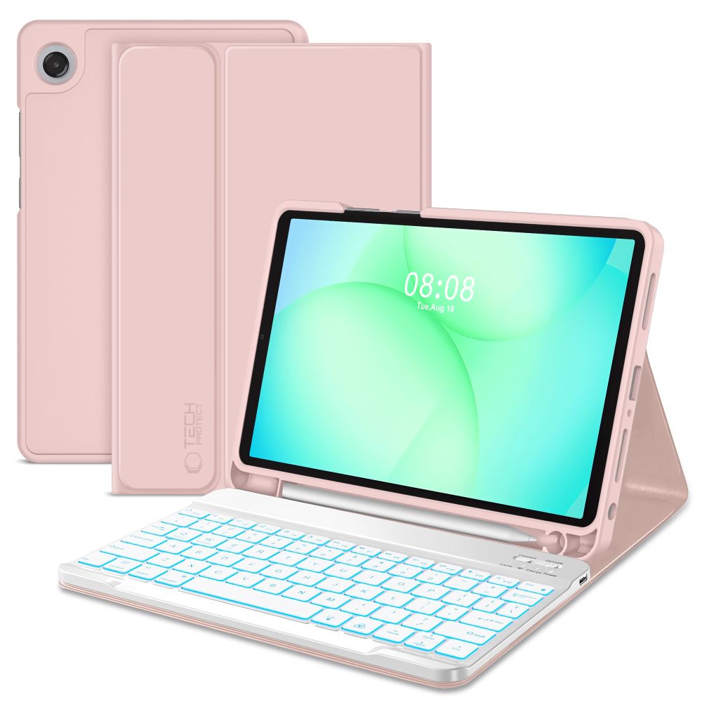 Tech-Protect Tech-Protect Galaxy Tab A11 Plus/A9 Plus Fodral SC Tangentbord Rosa - Teknikhallen.se