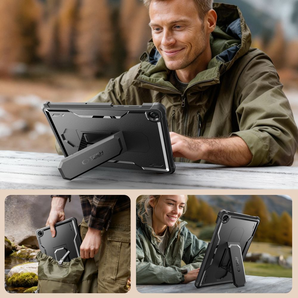 Tech-Protect Tech-Protect Galaxy Tab A11 Plus/A9 Plus 2-SET Skal Kevlar Pro Svart - Teknikhallen.se
