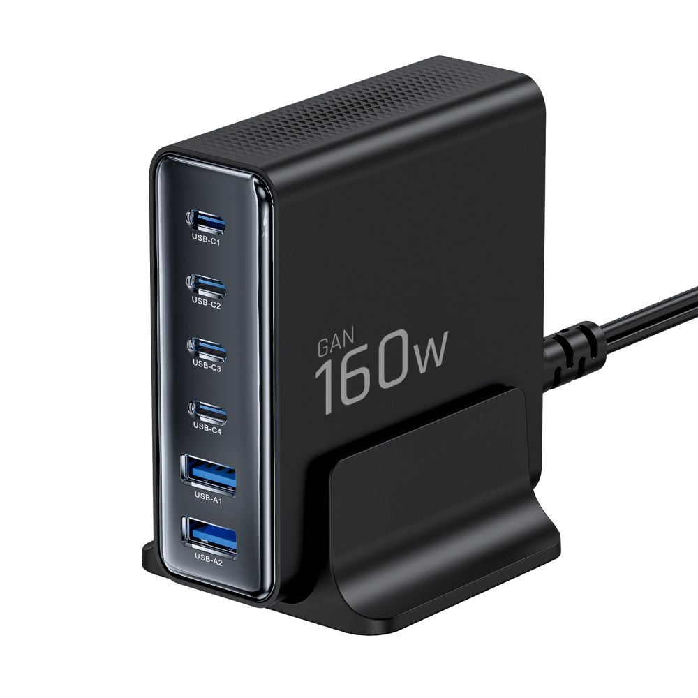 Tech-Protect Tech-Protect 160W Laddstation USB-C / USB-A Svart - Teknikhallen.se