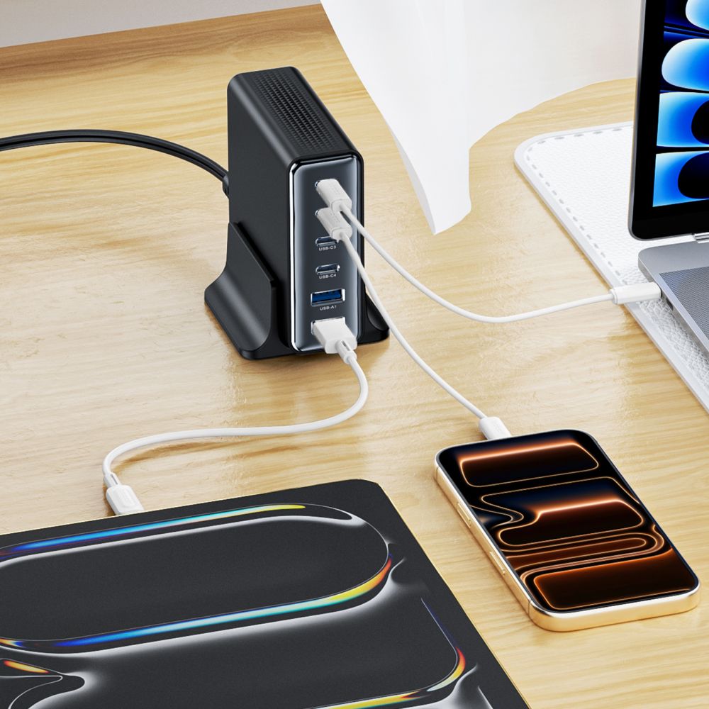 Tech-Protect Tech-Protect 160W Laddstation USB-C / USB-A Svart - Teknikhallen.se