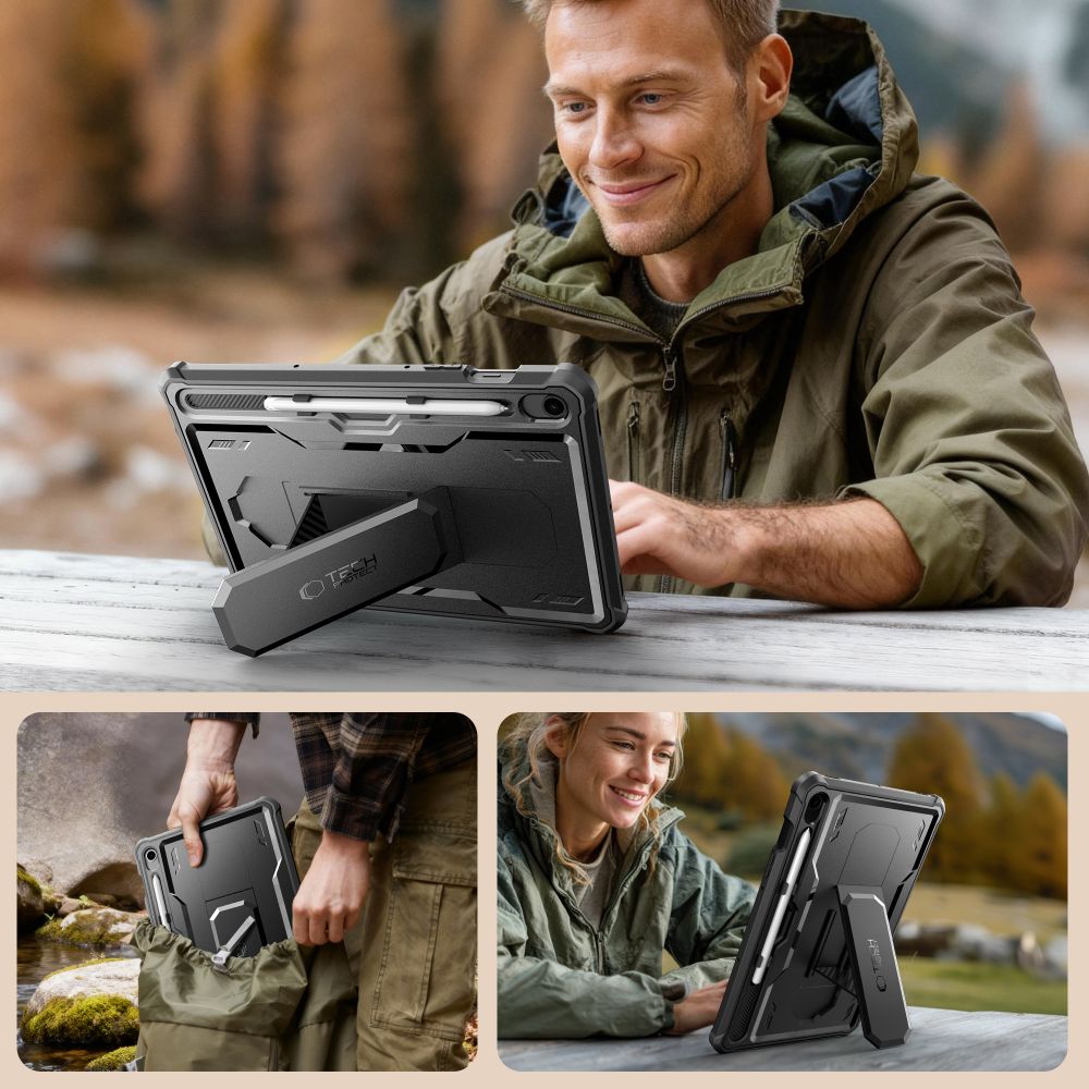 Tech-Protect Tech-Protect Galaxy Tab S10 Lite/S10 FE/S9 2-SET Skal Kevlar Pro Svart - Teknikhallen.se