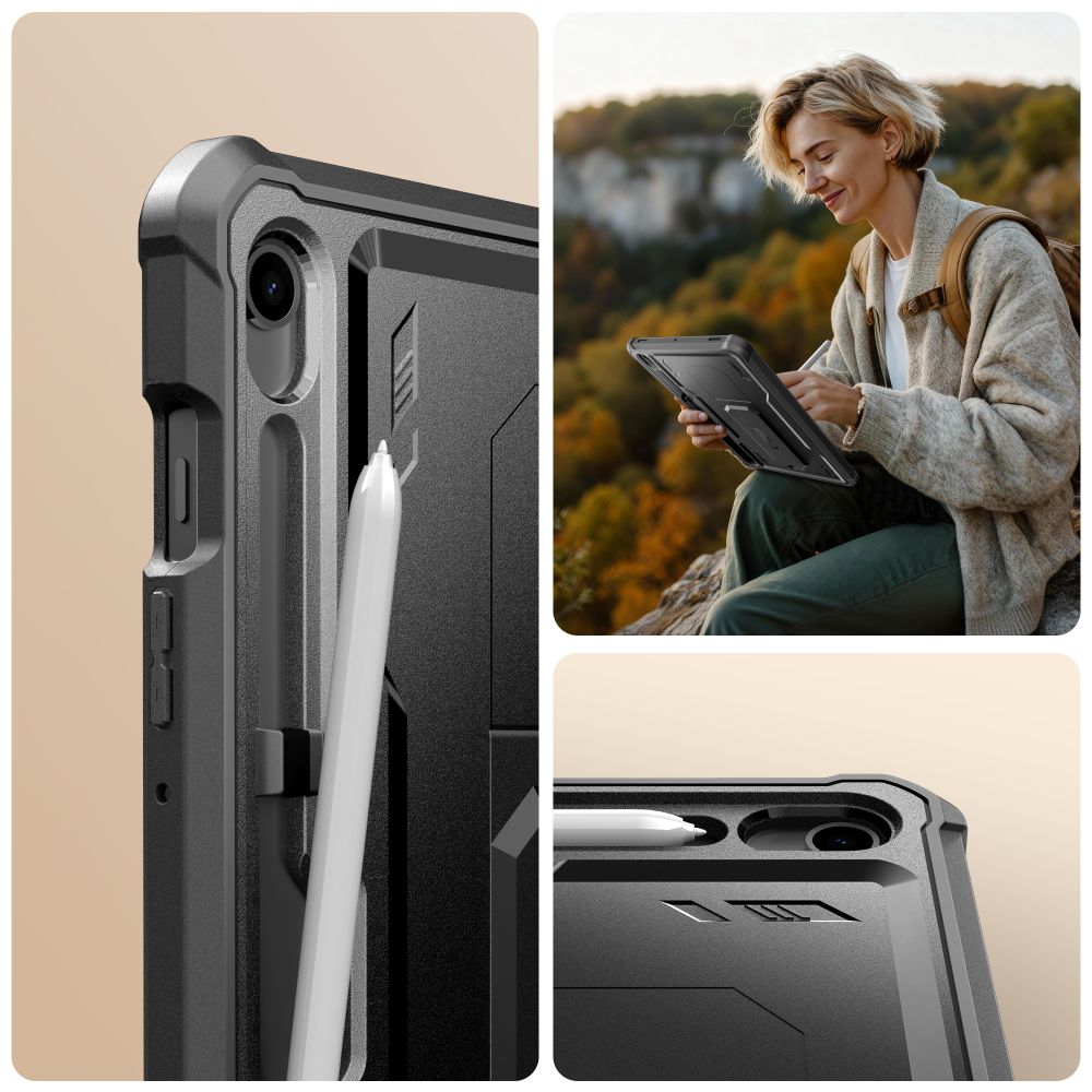 Tech-Protect Tech-Protect Galaxy Tab S10 Lite/S10 FE/S9 2-SET Skal Kevlar Pro Svart - Teknikhallen.se