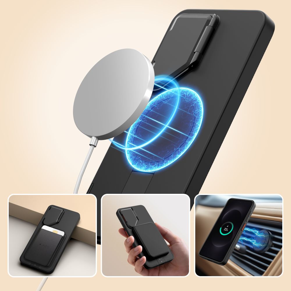 Tech-Protect Tech-Protect Galaxy S26 Skal MagSafe Kevlar Aura Svart/Orange - Teknikhallen.se