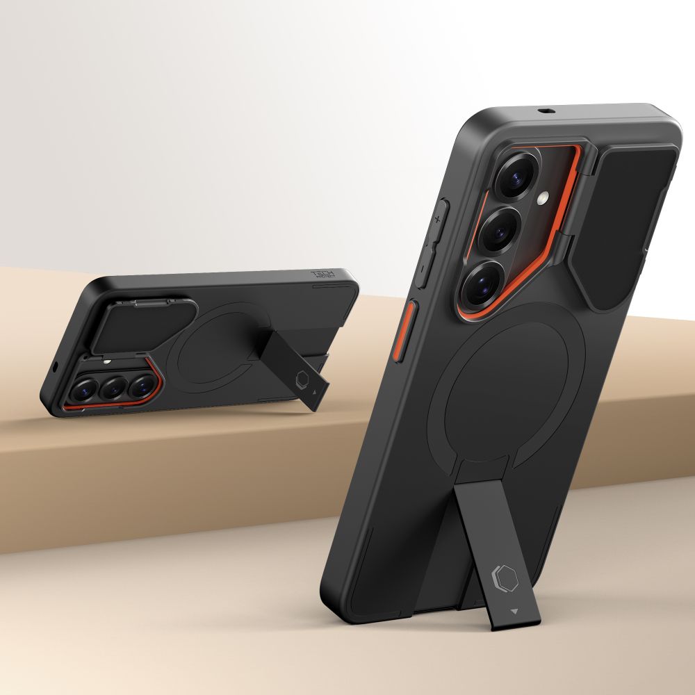 Tech-Protect Tech-Protect Galaxy S26 Skal MagSafe Kevlar Aura Svart/Orange - Teknikhallen.se