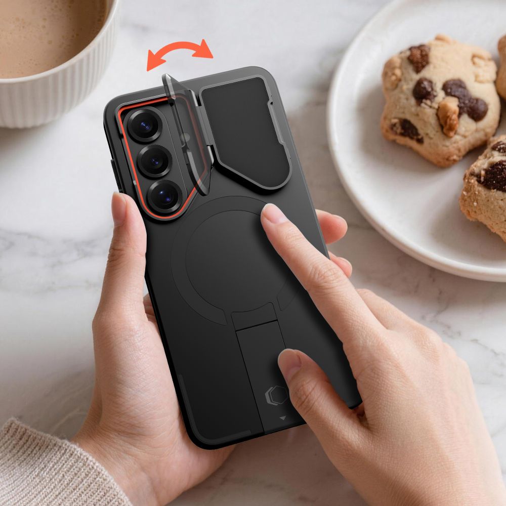 Tech-Protect Tech-Protect Galaxy S26 Skal MagSafe Kevlar Aura Svart/Orange - Teknikhallen.se