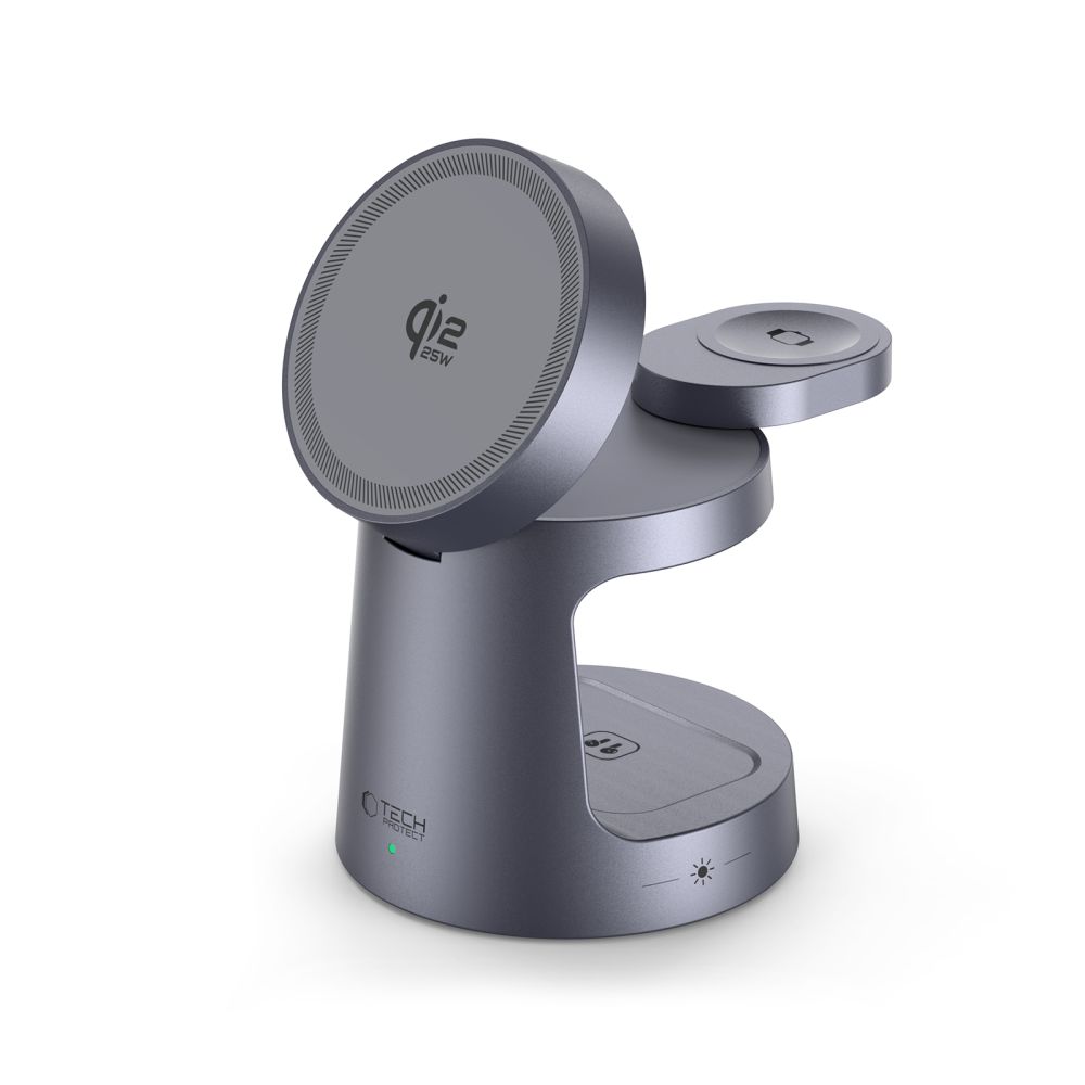 Tech-Protect Tech-Protect 25W 3in1 Trådlös Magnetisk MagSafe Laddare Dark Grey - Teknikhallen.se