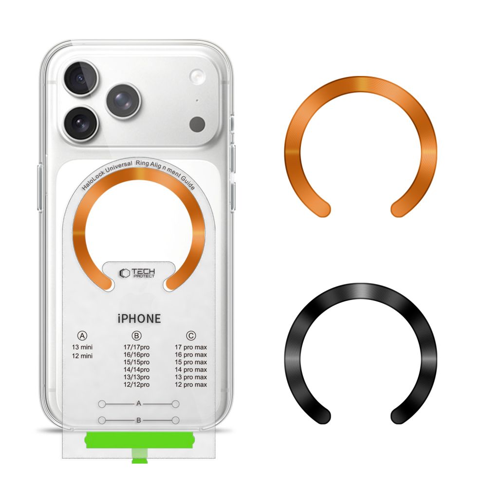 Tech-Protect Tech-Protect 2-PACK Magnetisk MagSafe Ring Svart/Cosmic Orange - Teknikhallen.se