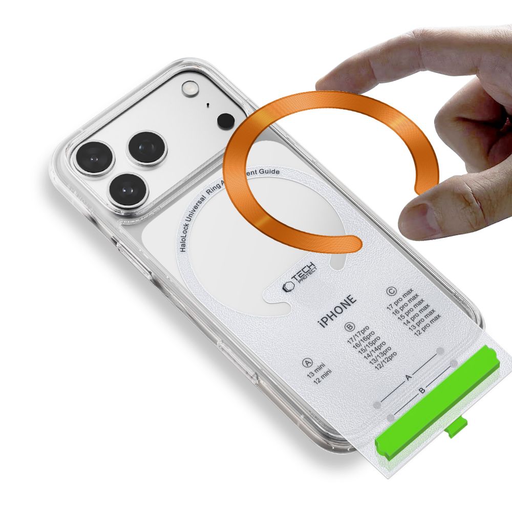 Tech-Protect Tech-Protect 2-PACK Magnetisk MagSafe Ring Svart/Cosmic Orange - Teknikhallen.se