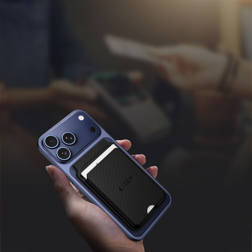 Tech-Protect Tech-Protect Magnetisk MagSafe Korthållare MagWallet Kickstand Carbon - Teknikhallen.se