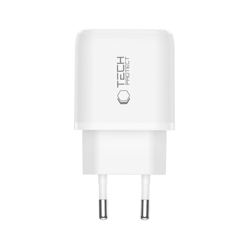 Tech-Protect Tech-Protecht 45W Väggladdare PD QC3.0 Inkl USB-C Kabel Vit - Teknikhallen.se
