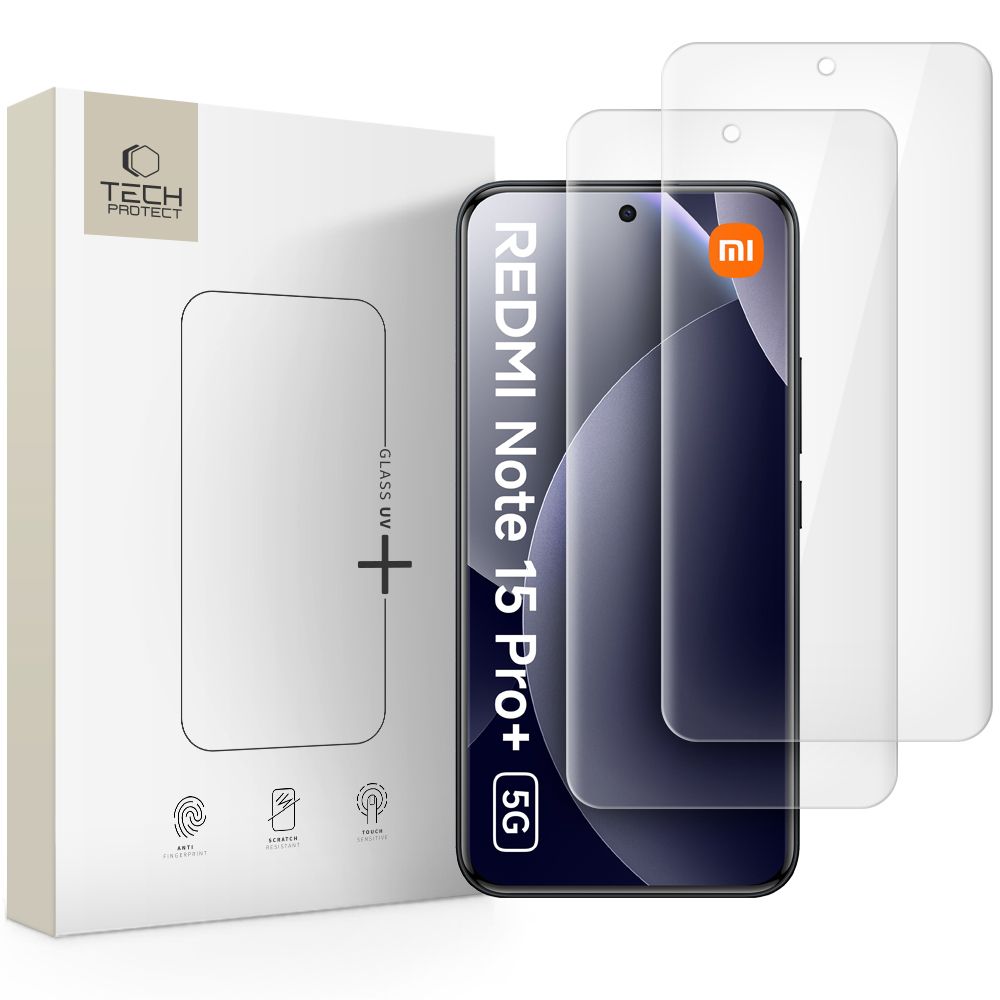 Tech-Protect Tech-Protect Redmi Note 15 Pro Plus 2-PACK Skärmskydd GlassUV+ - Teknikhallen.se