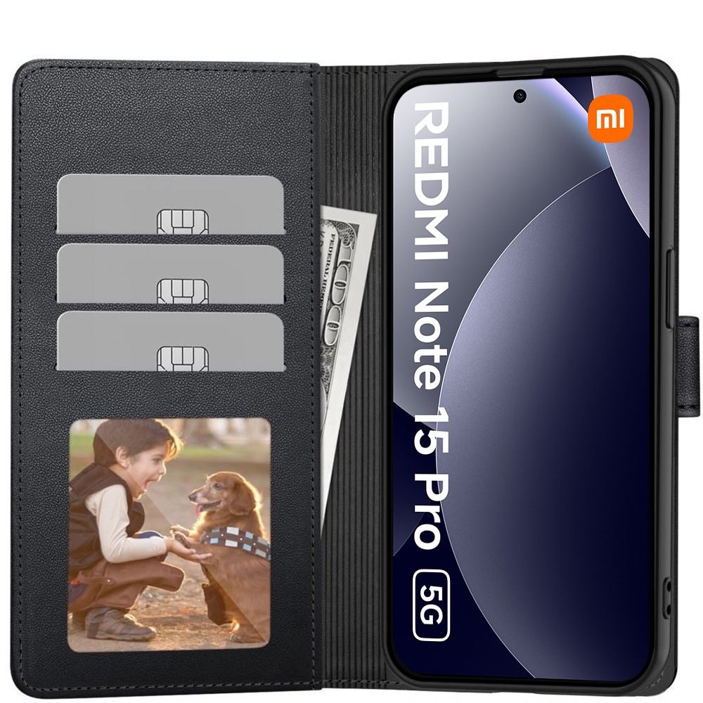 Tech-Protect Tech-Protect Xiaomi Redmi Note 15 Pro 5G Fodral Läder Svart - Teknikhallen.se