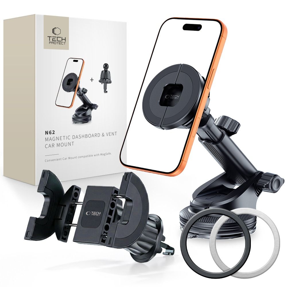 Tech-Protect Tech-Protect MagSafe Mobilhållare För Instrumentbräda/Ventil Svart - Teknikhallen.se