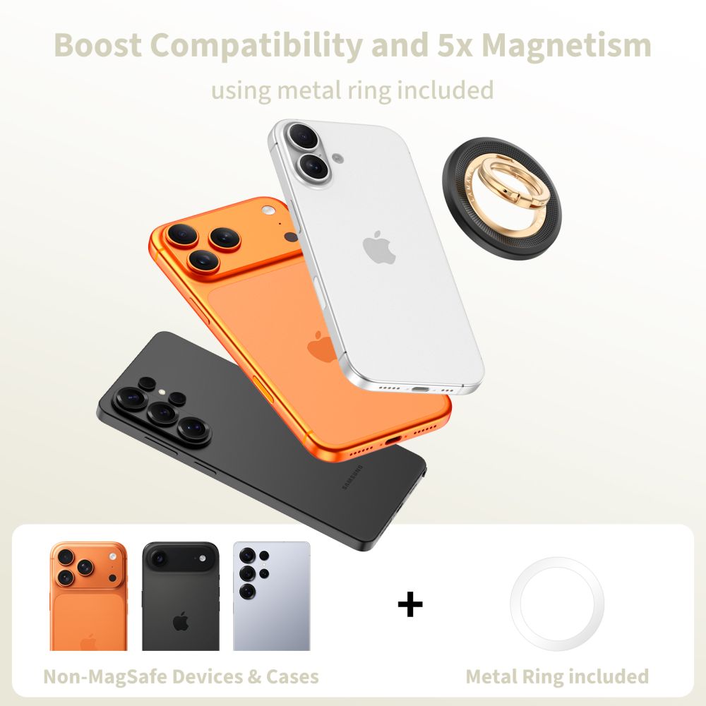 Tech-Protect Tech-Protect Magnetisk MagSafe Ringhållare Lamano Svart / Guld - Teknikhallen.se