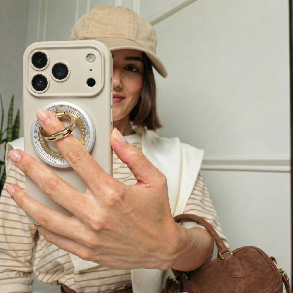 Tech-Protect Tech-Protect Magnetisk MagSafe Ringhållare Lamano Grå / Guld - Teknikhallen.se