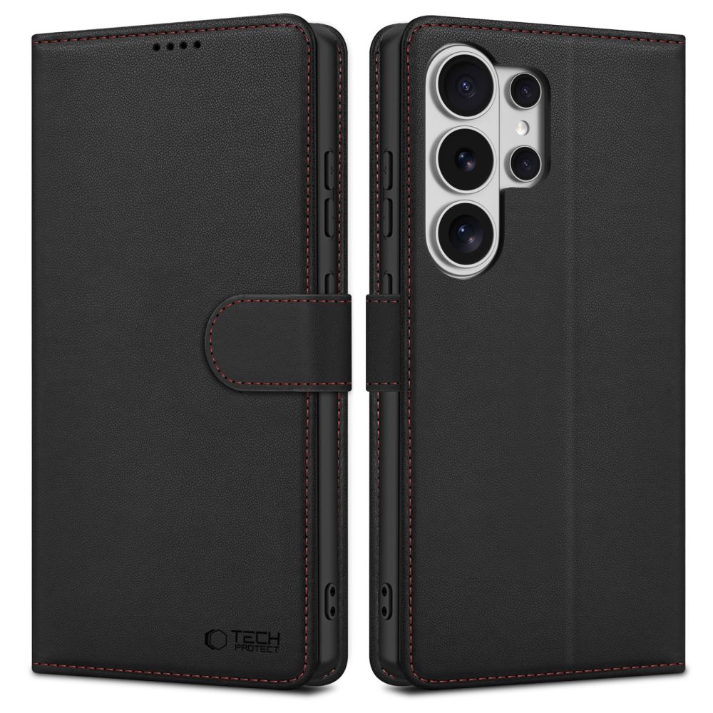 Tech-Protect Tech-Protect Galaxy S26 Ultra Fodral Läder Svart / Röd - Teknikhallen.se