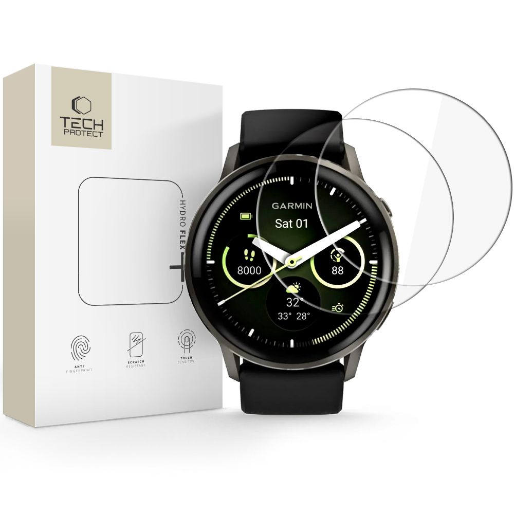 Tech-Protect Tech-Protect Garmin Venu 4 45 mm 2-PACK Skärmsskydd HydroFlex+ - Teknikhallen.se