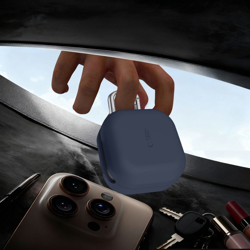 Tech-Protect Tech-Protect Galaxy Buds 4 / 4 Pro Skal Silikon Hook Navy Blue - Teknikhallen.se