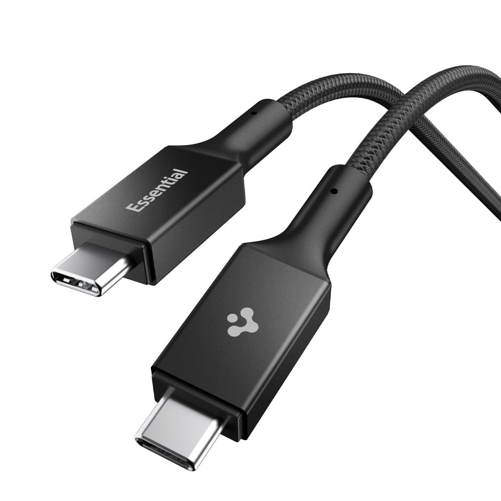 Spigen Spigen 1m 100W USB-C - USB-C Kabel Essential Svart - Teknikhallen.se