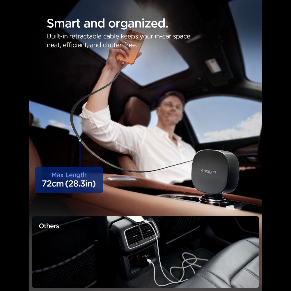 Spigen Spigen 60W USB-C / USB-A Billaddare Essentail Svart - Teknikhallen.se