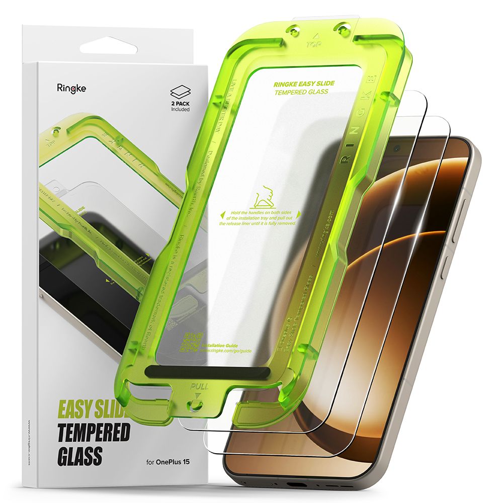 Ringke Ringke OnePlus 15 2-PACK Easy Slide Skärmskydd Härdat Glas - Teknikhallen.se
