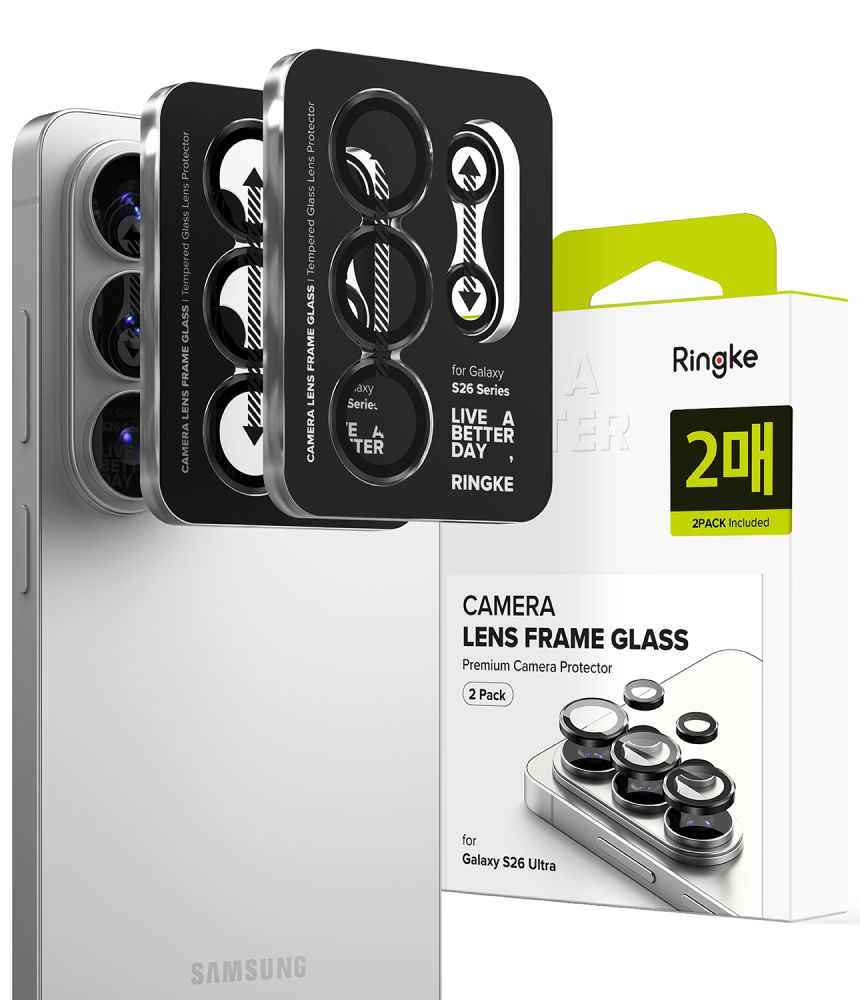 Ringke Ringke Galaxy S26 Ultra 2-PACK Linsskydd Härdat Glas Svart - Teknikhallen.se