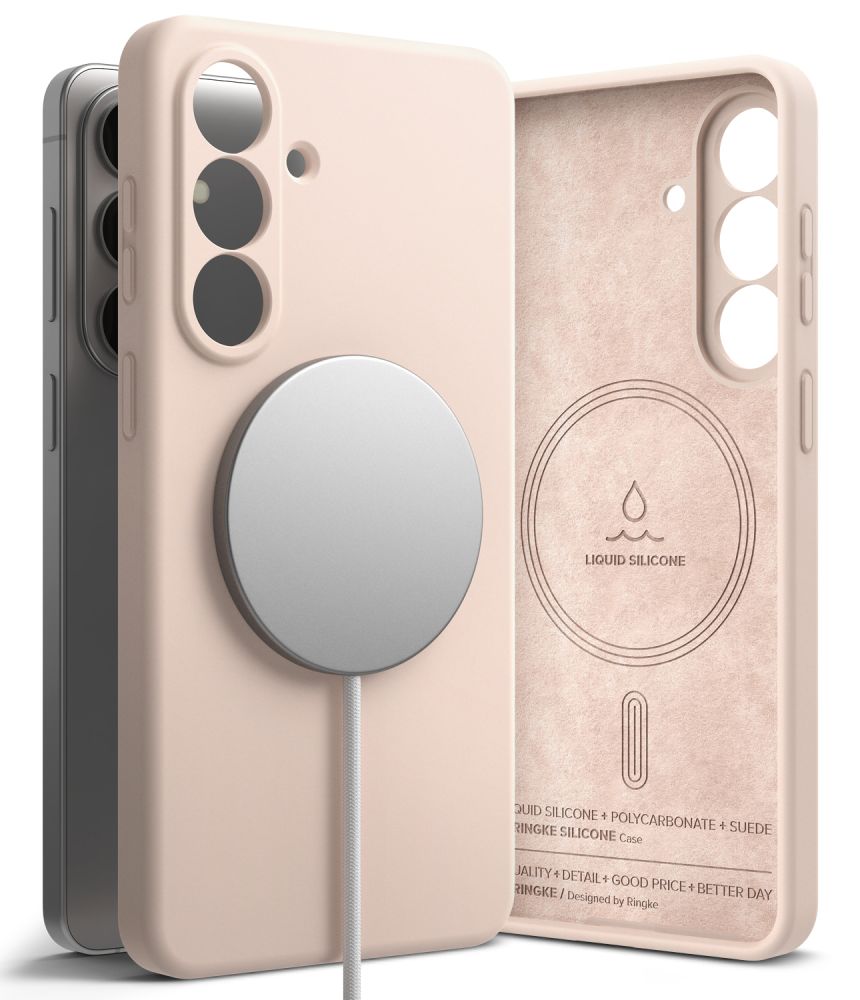 Ringke Ringke Samsung Galaxy S26 Plus Skal MagSafe Silicone Pink Sand - Teknikhallen.se