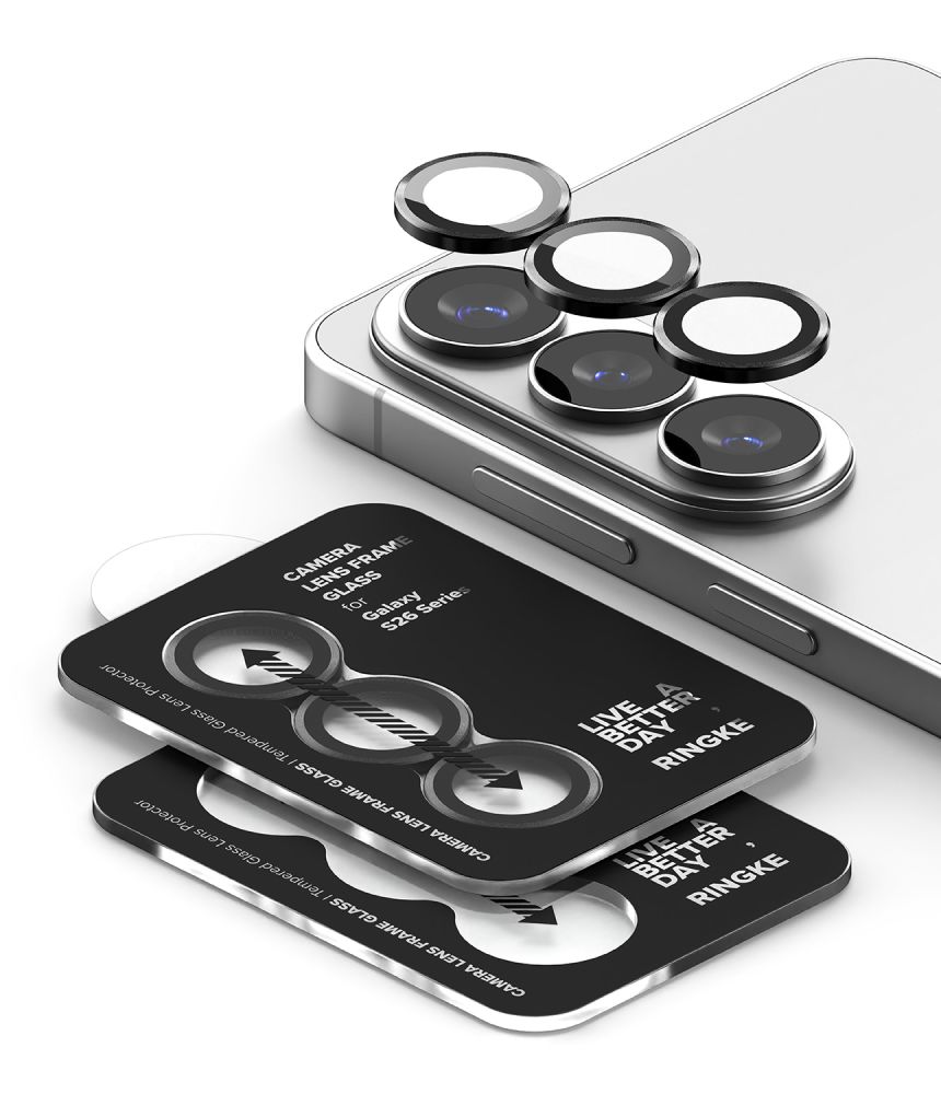 Ringke Ringke Galaxy S26/S26 Plus 2-PACK Linsskydd Härdat Glas Svart - Teknikhallen.se