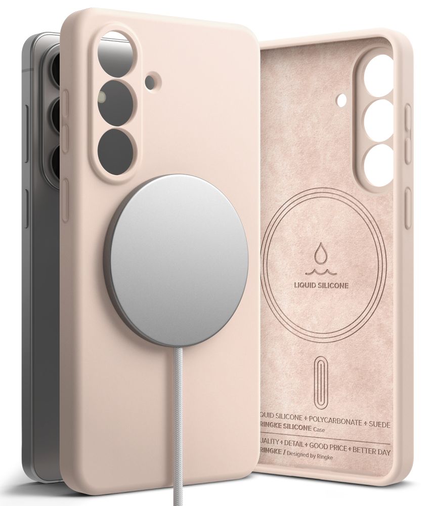 Ringke Ringke Samsung Galaxy S26 Skal MagSafe Silicone Pink Sand - Teknikhallen.se