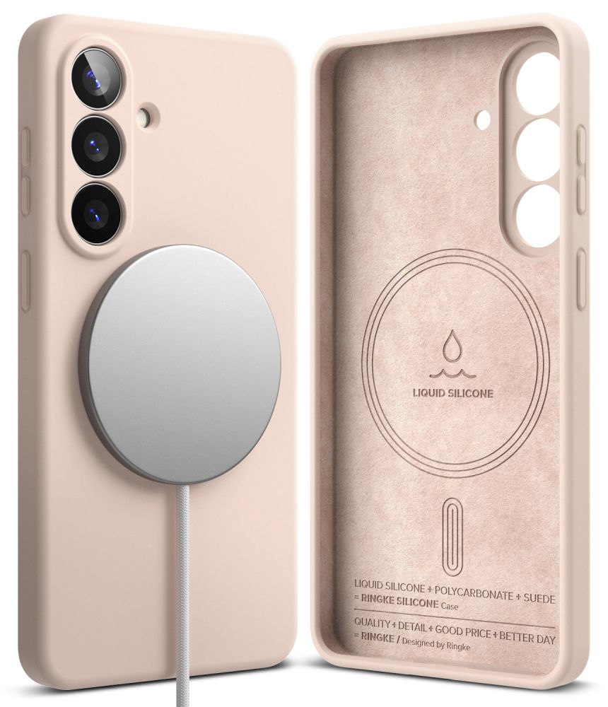 Ringke Ringke Samsung Galaxy S26 Skal MagSafe Silicone Pink Sand - Teknikhallen.se